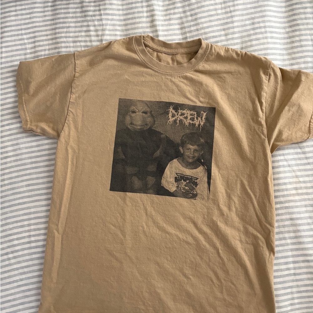 Tan DREW Metal Band Tee Cotton Rare ninja turtle logo shirt sleeve T-shirt M